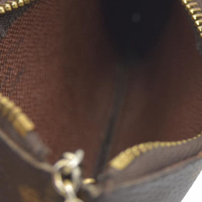 AUCTION $345 Louis Vuitton Monogram Pochette Cles Wallet Coin Purse Brown