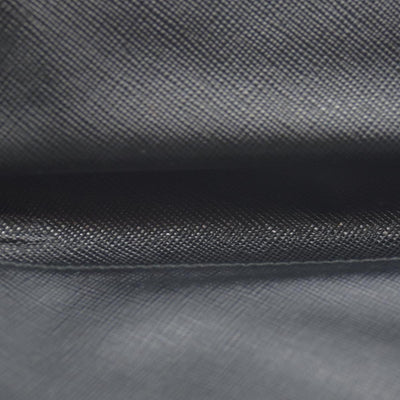 $1070 Prada Black Saffiano Leather Travel Zip Around Wallet CONSIGNMENT