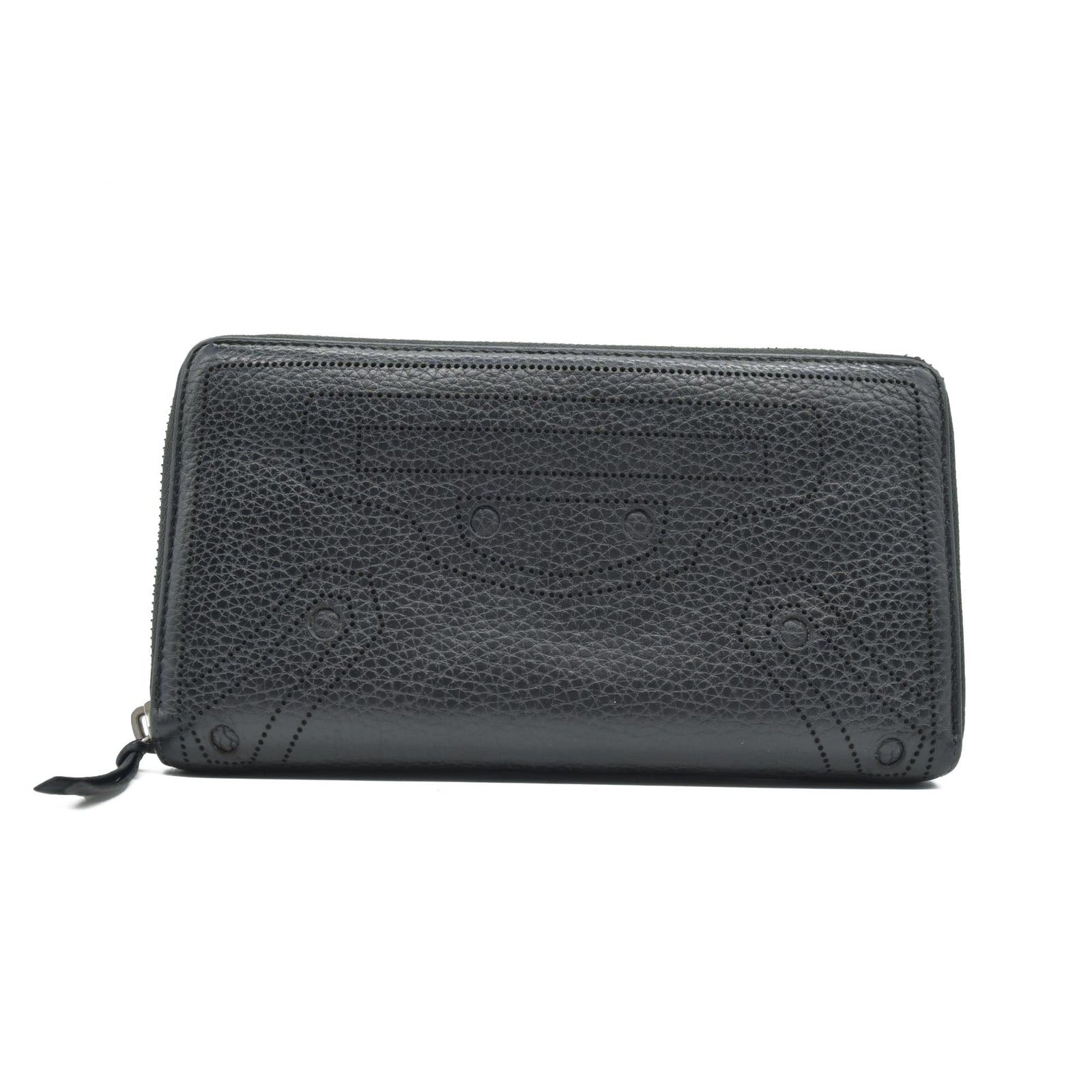 $595 Balenciaga Leather Zip Around Black Wallet CONSIGNMENT