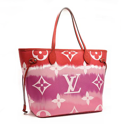 Louis Vuitton Monogram Giant Escale Neverfull MM w/ Pouch - Pink