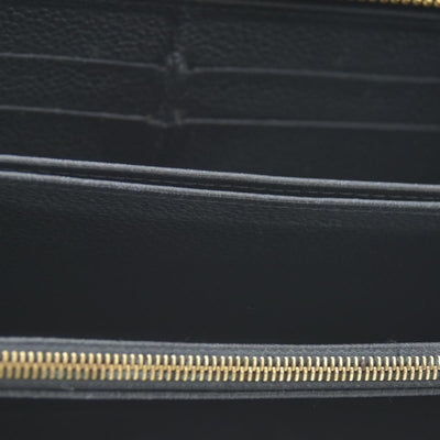 $1070 Prada Black Saffiano Leather Travel Zip Around Wallet CONSIGNMENT