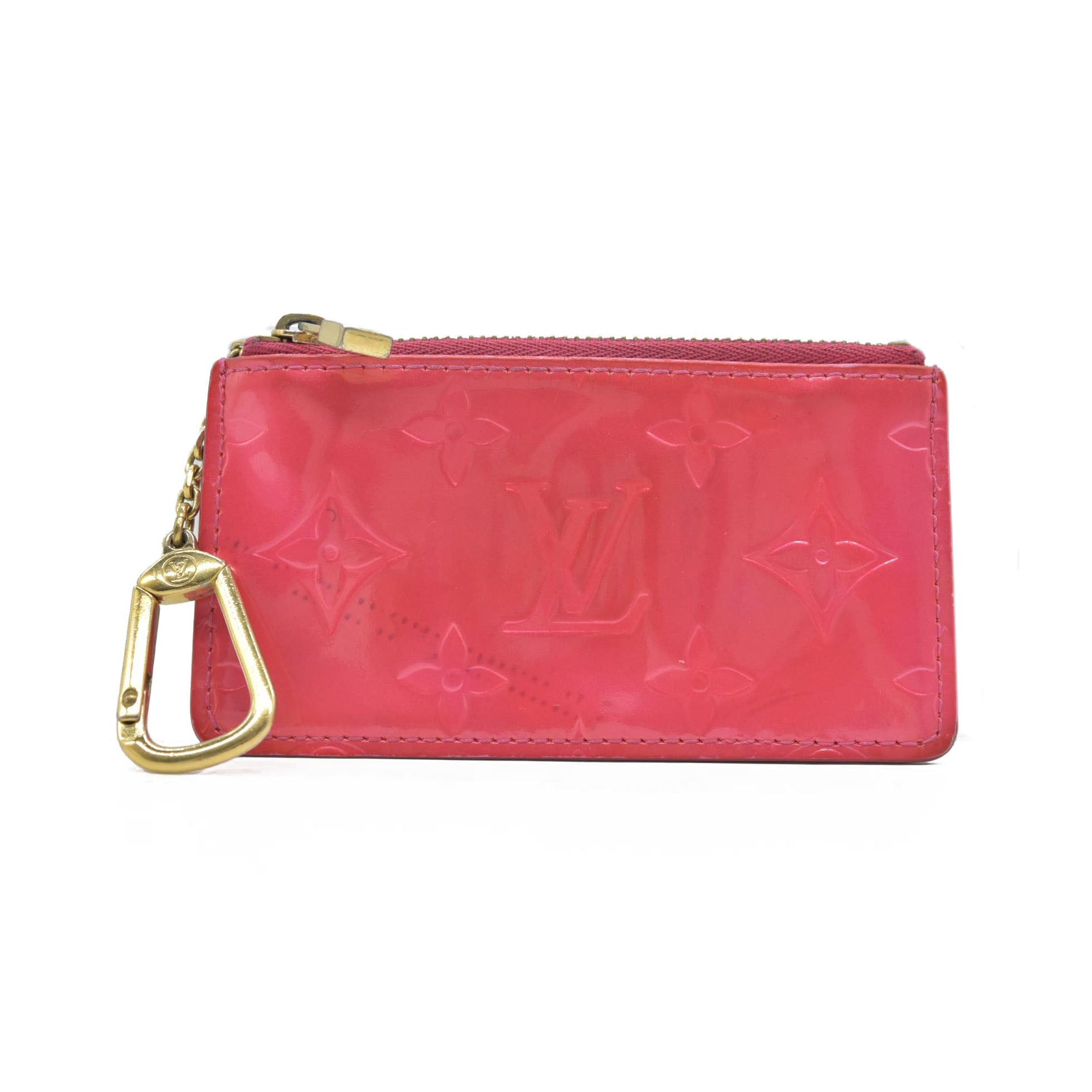 $490 Louis Vuitton Vernis Key Pouch Framboise CONSIGNMENT