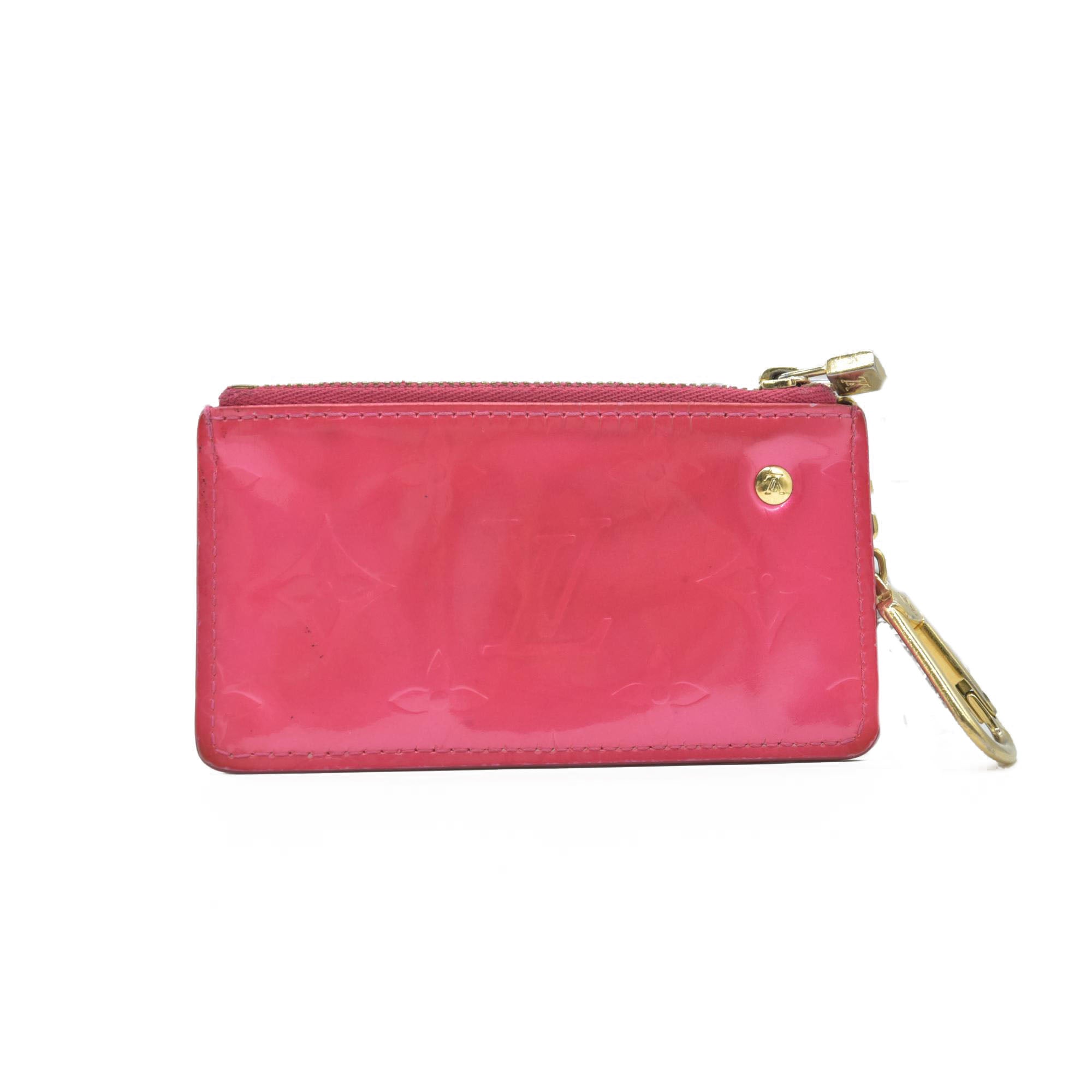 $490 Louis Vuitton Vernis Key Pouch Framboise CONSIGNMENT