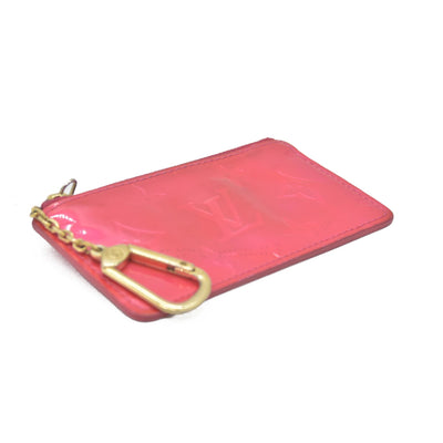 $490 Louis Vuitton Vernis Key Pouch Framboise CONSIGNMENT