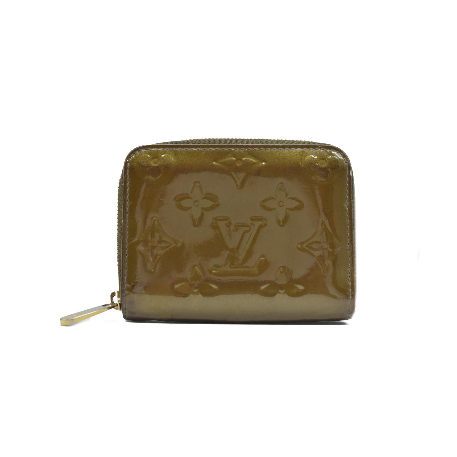 $520 Louis Vuitton Monogram Vernis Vernis Patent Leather Zippy Compact Wallet CONSIGNMENT