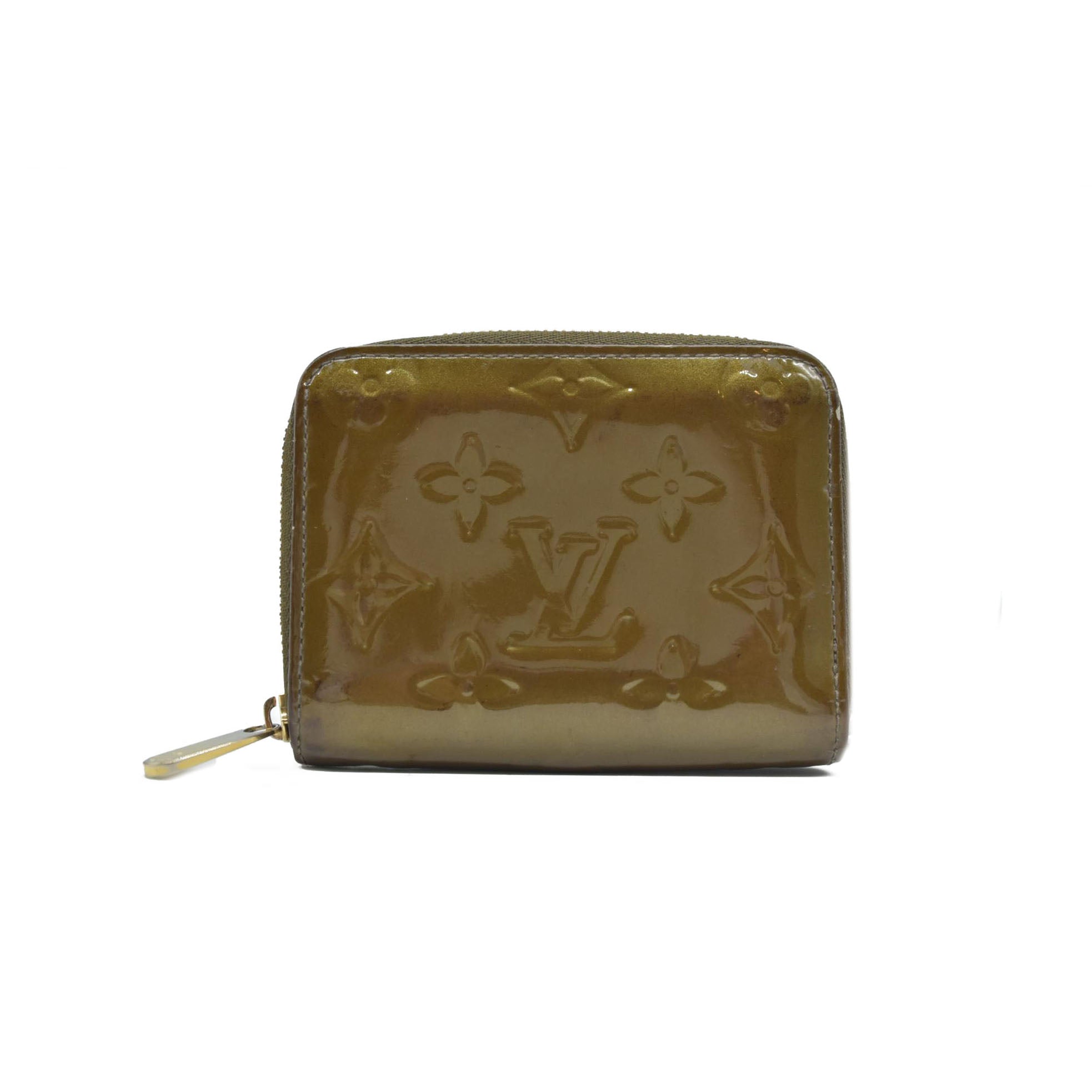 $520 Louis Vuitton Monogram Vernis Vernis Patent Leather Zippy Compact Wallet CONSIGNMENT