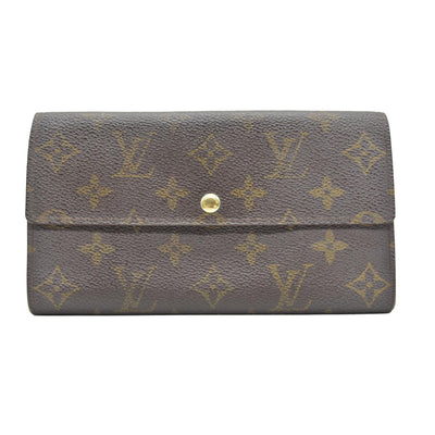 $775 Louis Vuitton Monogram Portefeiulle Sarah Long Bifold Wallet Brown CONSIGNMENT