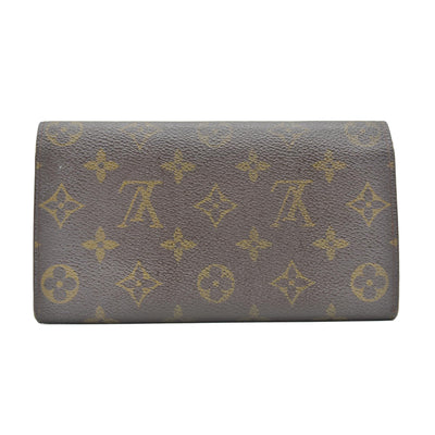 $775 Louis Vuitton Monogram Portefeiulle Sarah Long Bifold Wallet Brown CONSIGNMENT