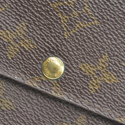 $775 Louis Vuitton Monogram Portefeiulle Sarah Long Bifold Wallet Brown CONSIGNMENT