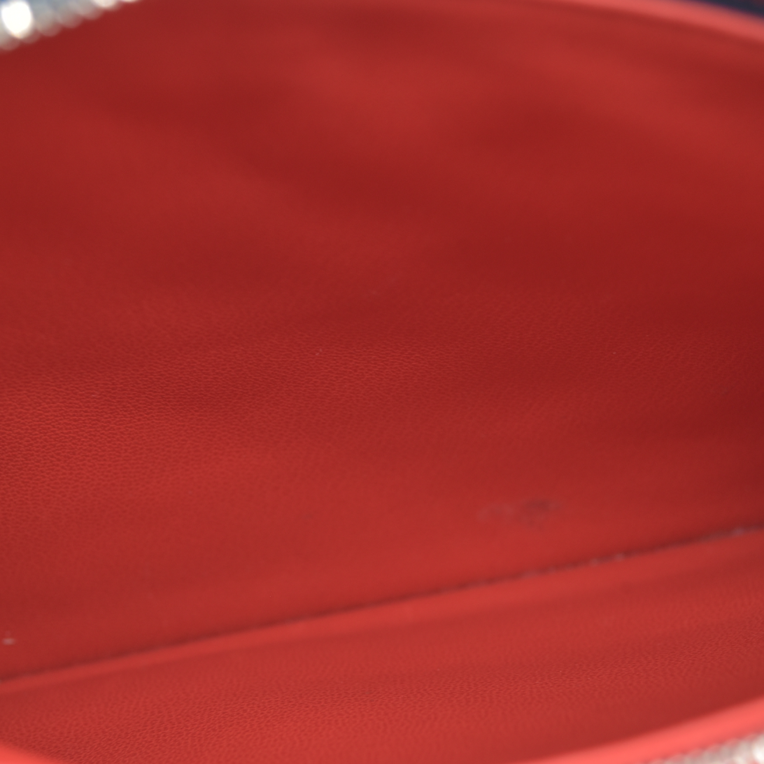 $4950 Louis Vuitton Metallic Lambskin Embossed Monogram Coussin PM Blue RFID