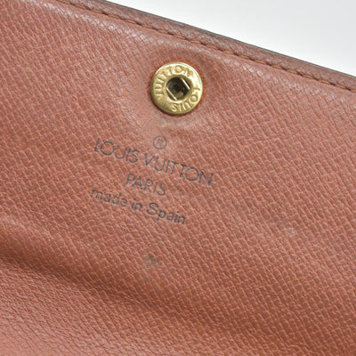 $775 Louis Vuitton Monogram Portefeiulle Sarah Long Bifold Wallet Brown CONSIGNMENT