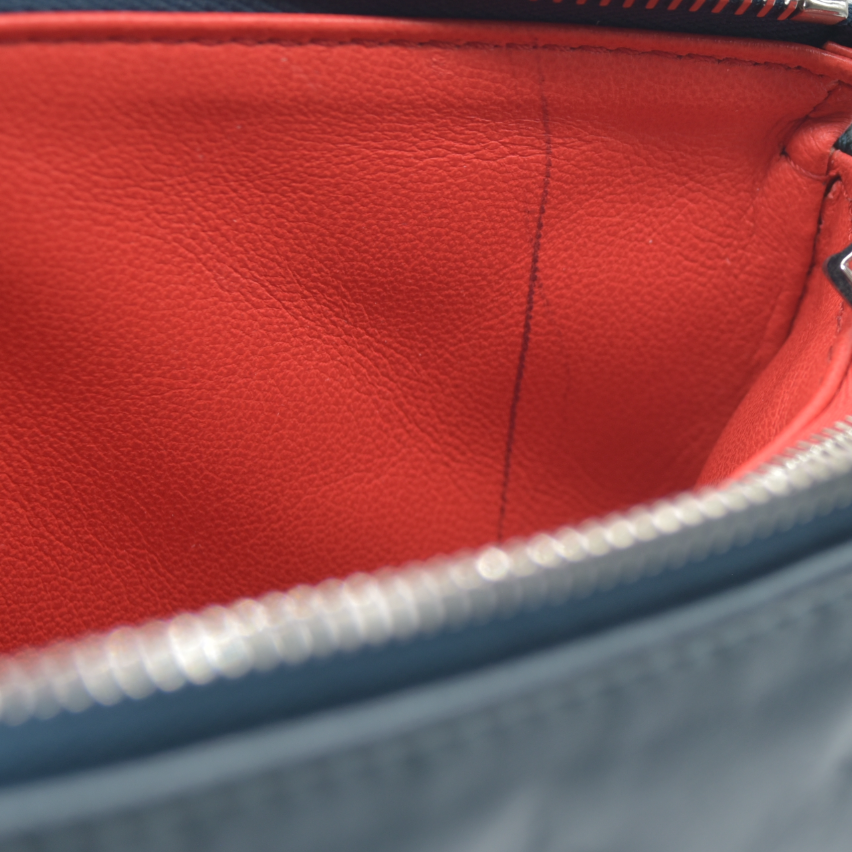 $4950 Louis Vuitton Metallic Lambskin Embossed Monogram Coussin PM Blue RFID