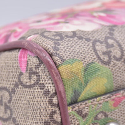 $1390 Gucci GG Supreme Monogram Blooms Small Boston Beige Multicolor Dry Rose CONSIGNMENT