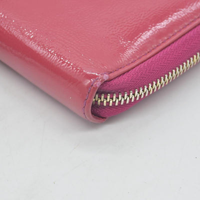 Gucci Patent Soho Zip Around Wallet Bright Bougainvillea CONSIGNMENT