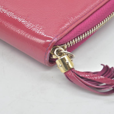 Gucci Patent Soho Zip Around Wallet Bright Bougainvillea CONSIGNMENT