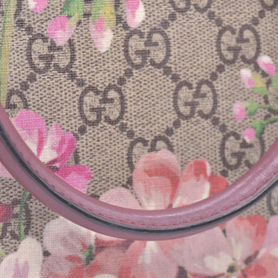 $1390 Gucci GG Supreme Monogram Blooms Small Boston Beige Multicolor Dry Rose CONSIGNMENT