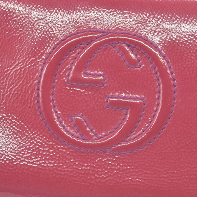 Gucci Patent Soho Zip Around Wallet Bright Bougainvillea CONSIGNMENT