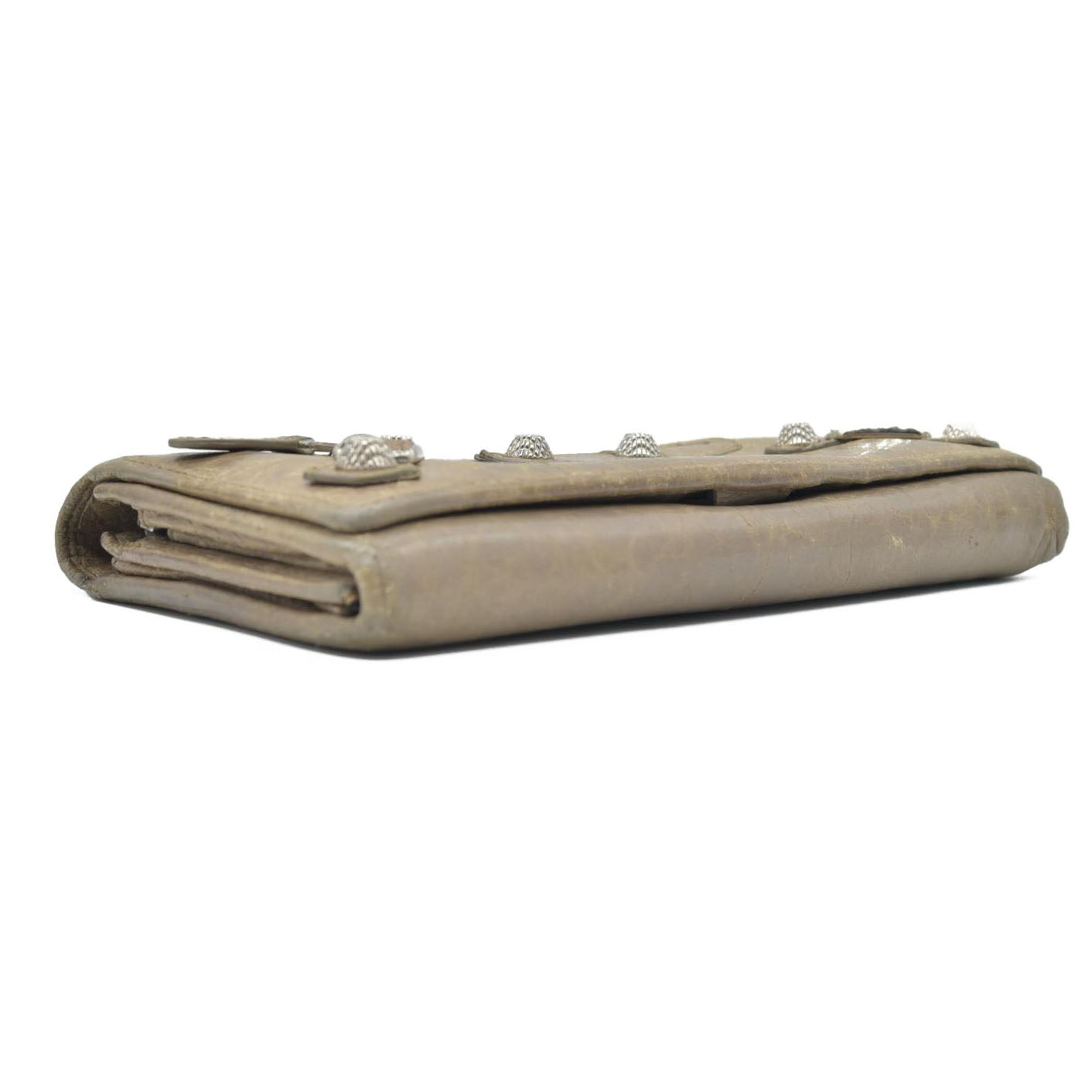 Balenciaga Agneau Classic Hardware Money Wallet Beige Nougatine CONSIGNMENT