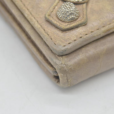 Balenciaga Agneau Classic Hardware Money Wallet Beige Nougatine CONSIGNMENT