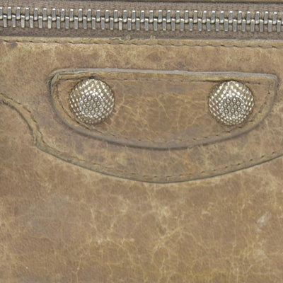 Balenciaga Agneau Classic Hardware Money Wallet Beige Nougatine CONSIGNMENT