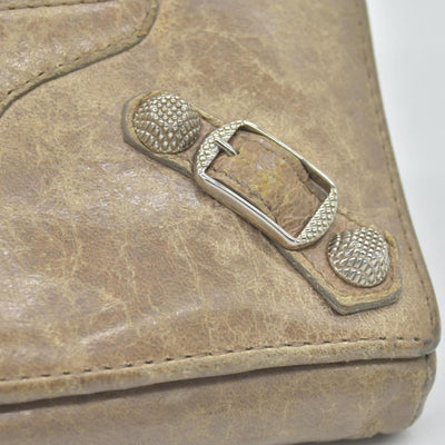 Balenciaga Agneau Classic Hardware Money Wallet Beige Nougatine CONSIGNMENT