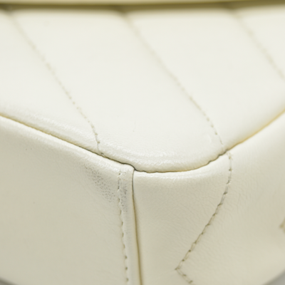 2016 $3400 Chanel Ivory Chevron Quilted Leather Paris-Seoul Coco Envelope Small Crossbody Bag