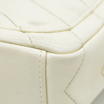 2016 $3400 Chanel Ivory Chevron Quilted Leather Paris-Seoul Coco Envelope Small Crossbody Bag