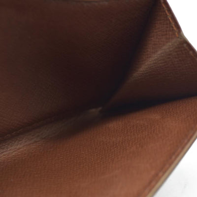 AUCTION $610 Louis Vuitton Monogram Porte Monnaie Zip Bifold Wallet Brown 8903AN