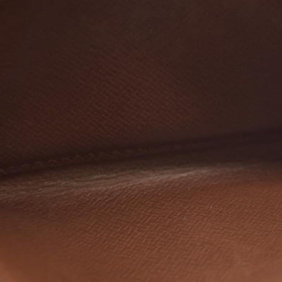 AUCTION $610 Louis Vuitton Monogram Porte Monnaie Zip Bifold Wallet Brown 8903AN