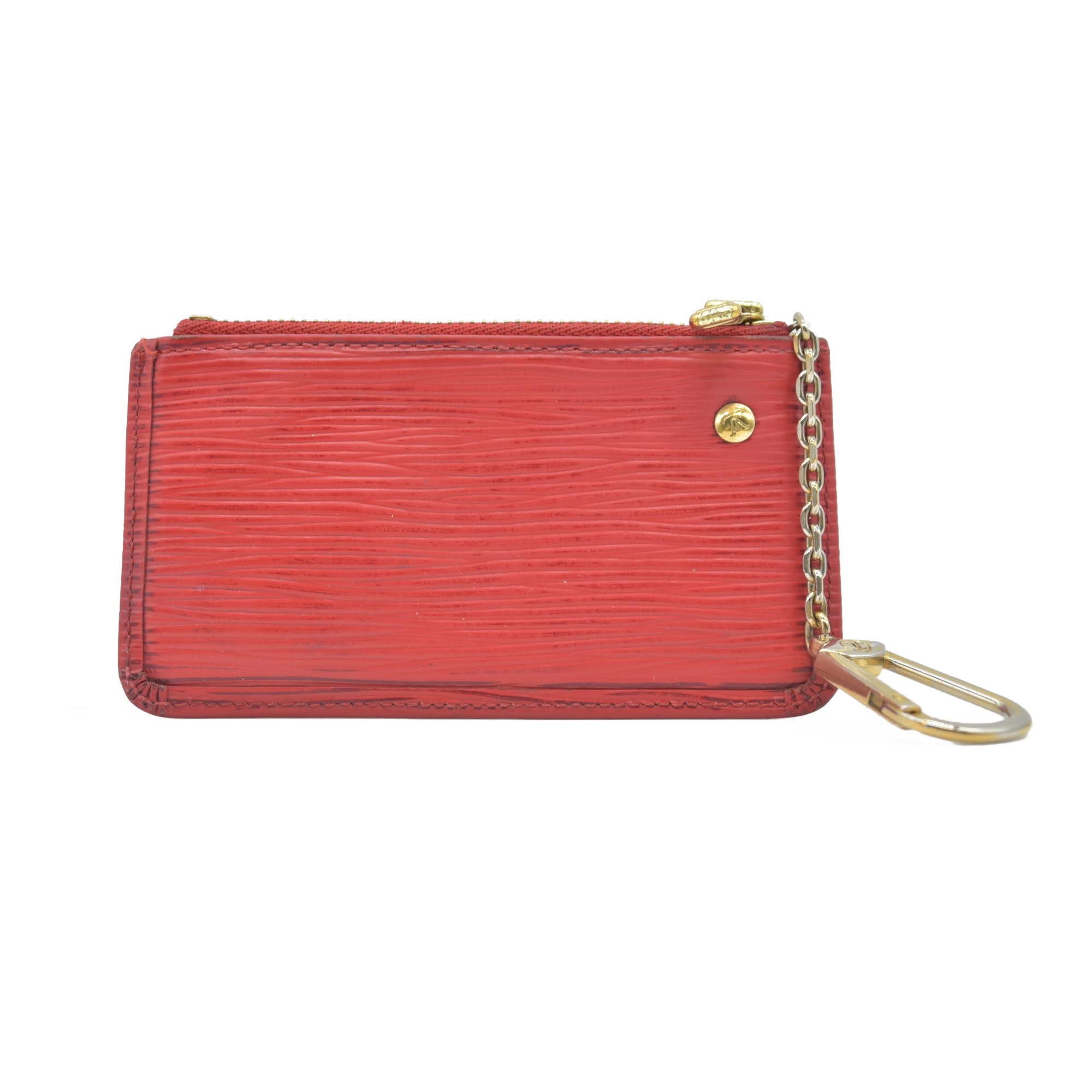 $430 Louis Vuitton Red Epi Leather Pochette Cles Key and Change Holder CONSIGNMENT