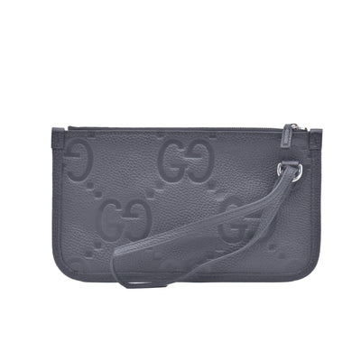 $1800 Gucci Medium Jumbo GG Pouch Black CONSIGNMENT