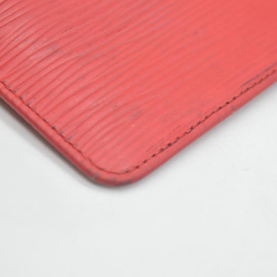 $430 Louis Vuitton Red Epi Leather Pochette Cles Key and Change Holder CONSIGNMENT