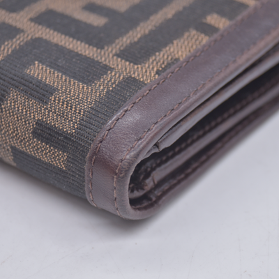 $590 Fendi Zucca Wallet Bifold Compact CONSIGNMENT 10021212