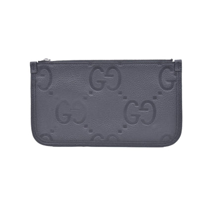 $1800 Gucci Medium Jumbo GG Pouch Black CONSIGNMENT