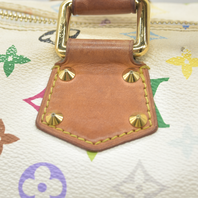 $3150 Louis Vuitton Monogram Multicolor Speedy 30 White 2004