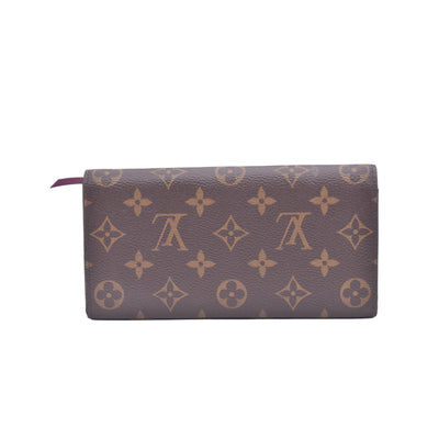 $660 2023 Louis Vuitton Monogram Emilie Wallet Fuchsia VM0213 CONSIGNMENT