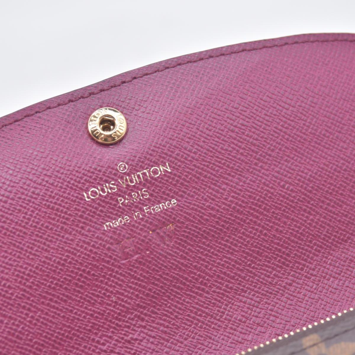 $660 2023 Louis Vuitton Monogram Emilie Wallet Fuchsia VM0213 CONSIGNMENT