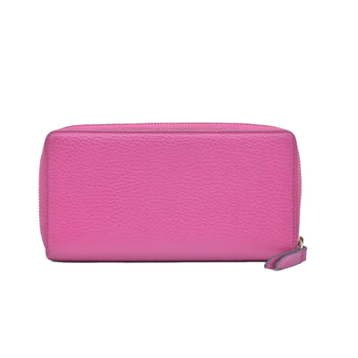 $800 Gucci Dollar Calfskin GG Marmont Zip Around Wallet Fuchsia CONSIGNMENT