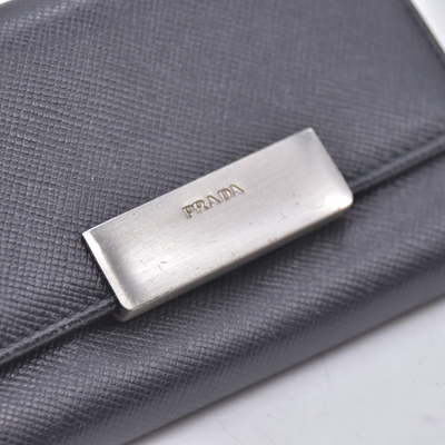 $450 Prada Saffiano Black Key Holder CONSIGNMENT 10021201
