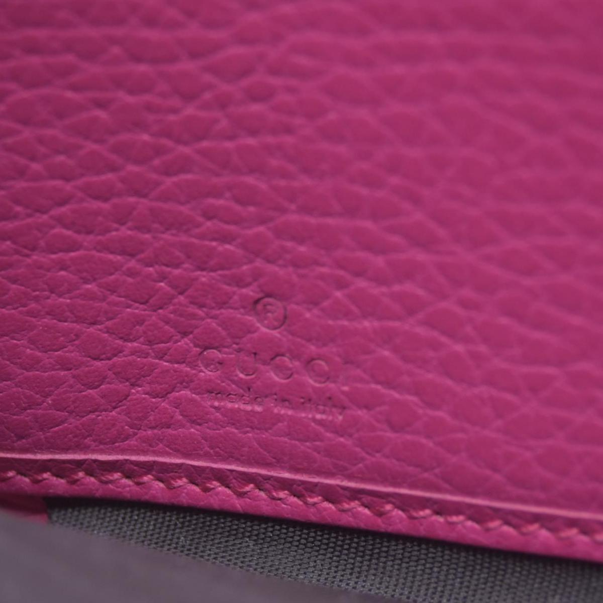 $800 Gucci Dollar Calfskin GG Marmont Zip Around Wallet Fuchsia CONSIGNMENT