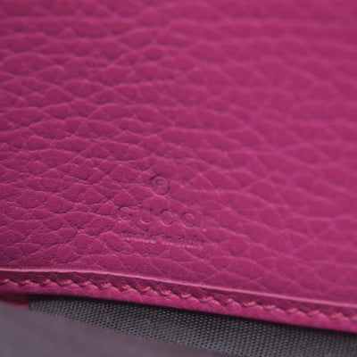 $800 Gucci Dollar Calfskin GG Marmont Zip Around Wallet Fuchsia CONSIGNMENT