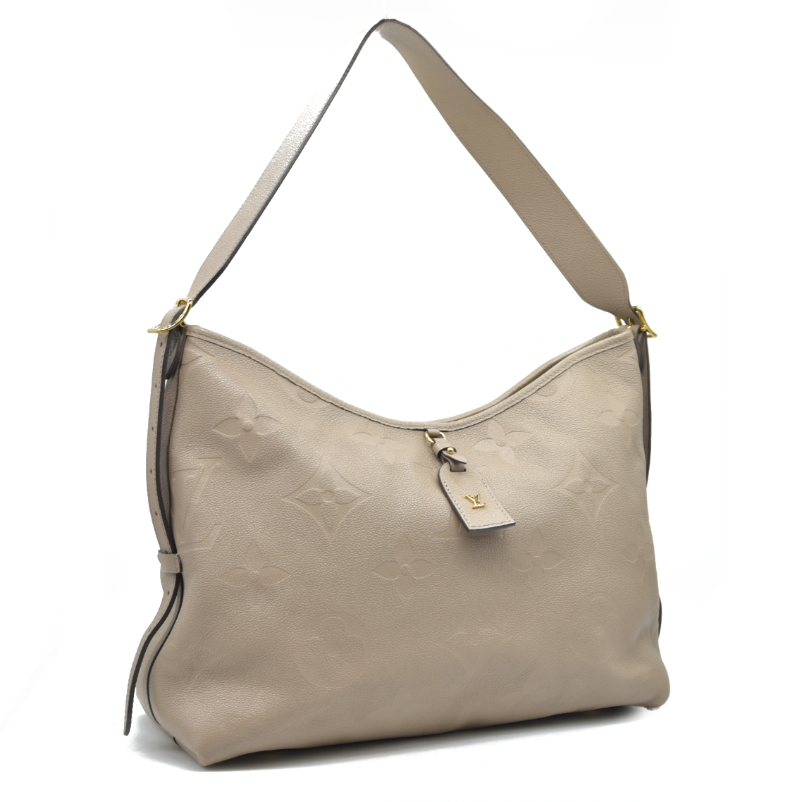 $3400 Louis Vuitton Empreinte Monogram Giant CarryAll MM Tourterelle
