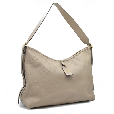$3400 Louis Vuitton Empreinte Monogram Giant CarryAll MM Tourterelle