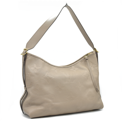 $3400 Louis Vuitton Empreinte Monogram Giant CarryAll MM Tourterelle