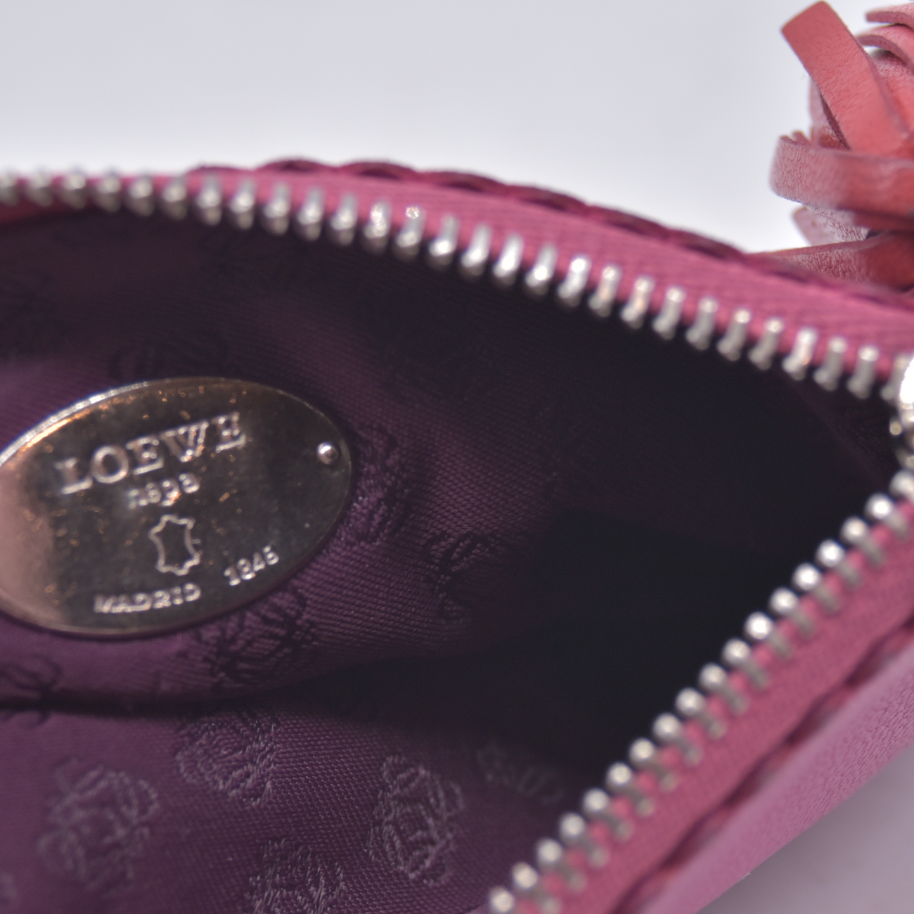 $490 Loewe Key Pouch Fuchsia CONSIGNMENT 10021228