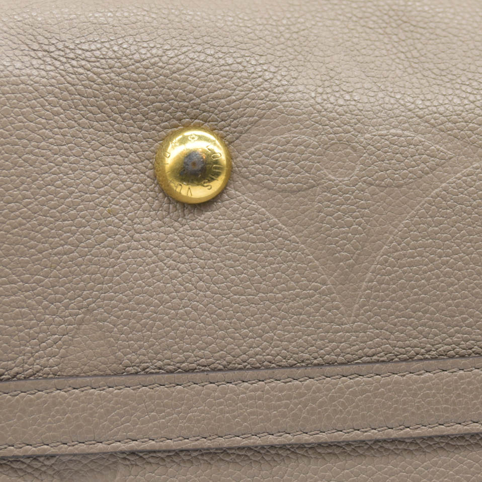 $3400 Louis Vuitton Empreinte Monogram Giant CarryAll MM Tourterelle
