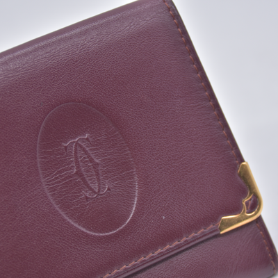 $350 Cartier Coin Purse Burgundy CONSIGNMENT 10021222