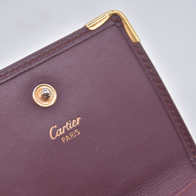 $350 Cartier Coin Purse Burgundy CONSIGNMENT 10021222