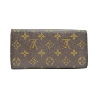$775 Louis Vuitton Monogram Portefeiulle Sarah Long Bifold Wallet Brown CONSIGNMENT