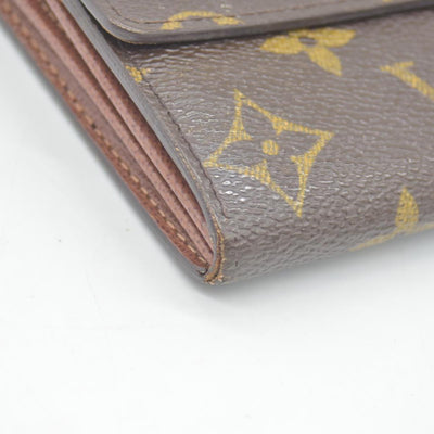 $775 Louis Vuitton Monogram Portefeiulle Sarah Long Bifold Wallet Brown CONSIGNMENT